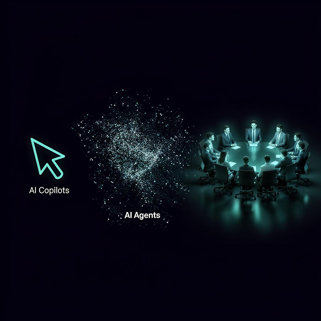Three categories of AI tools: copilots, agents, and an autonomous executive team