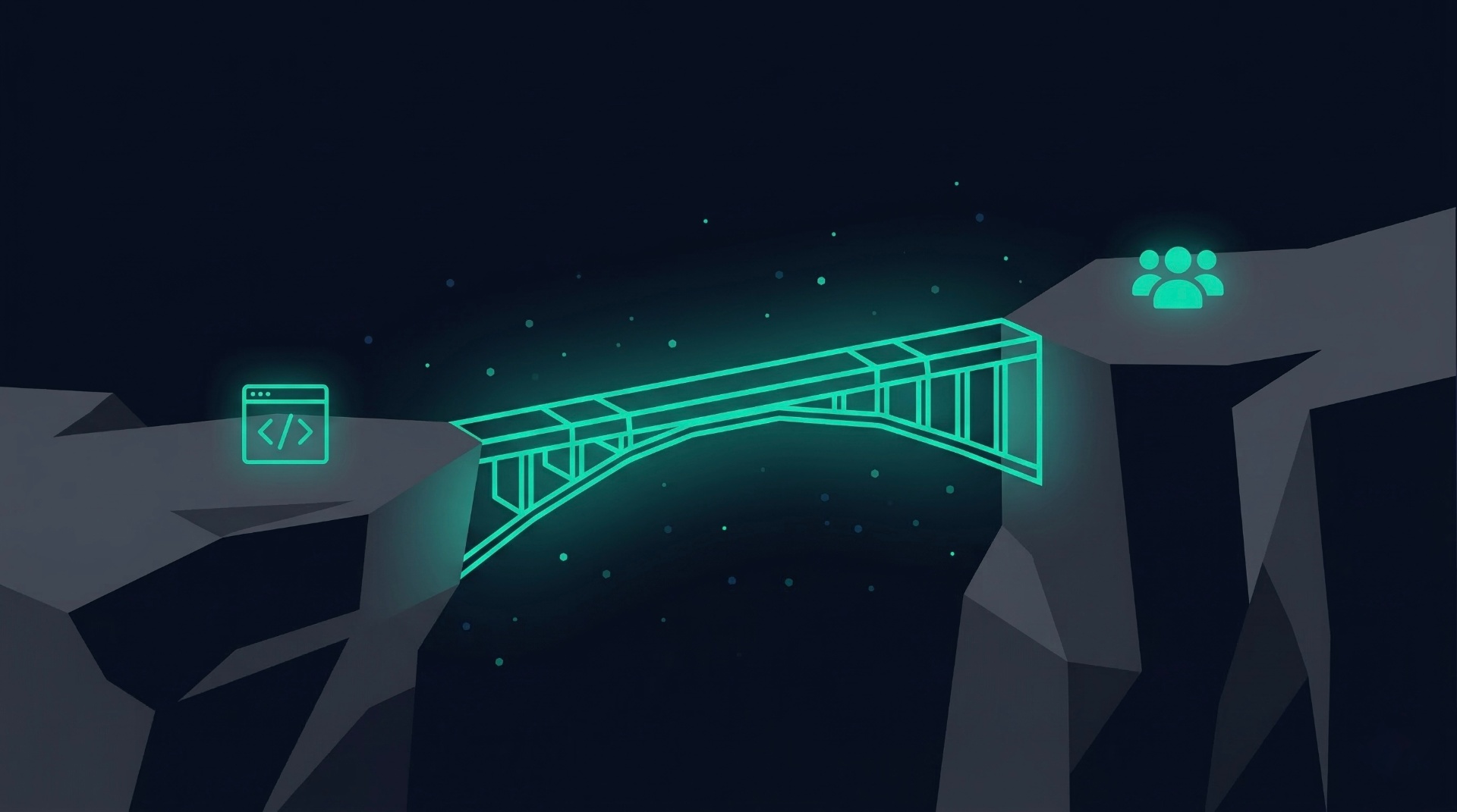 Bridge symbolizing the gap between building a product and reaching the market