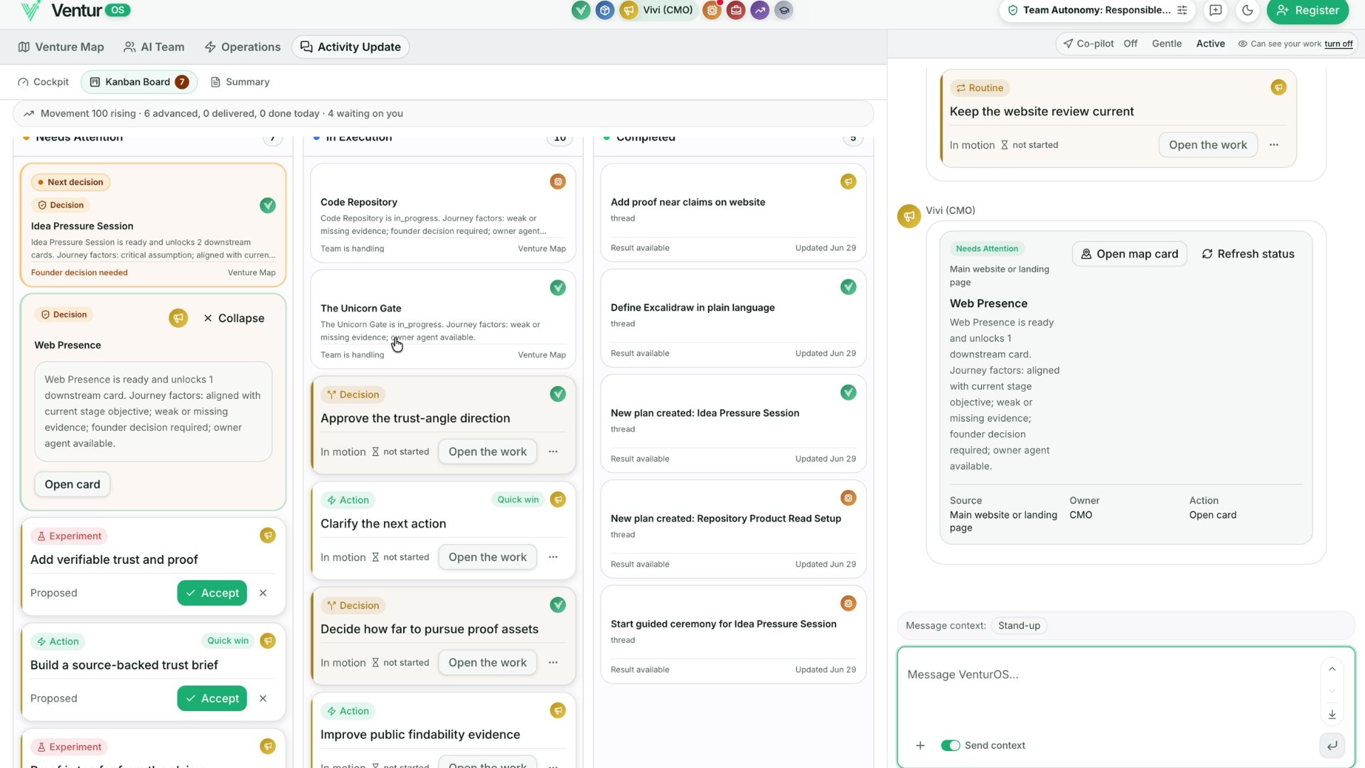 Product Studio board running strategic frameworks